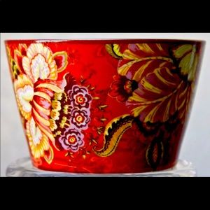 222 FIFTH GABRIELLE RED APPETIZER BOWL PORCELAIN NEW